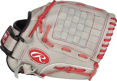 NWT Rawlings Sure Catch Mike Trout 11 Inch T-Ball Youth Baseball Glove Grey Red • $39.77