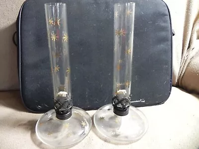 Pair Of Rare Vintage Atomic Starburst Oil Lamps 1950  • $80