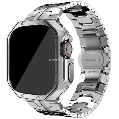 $31.99 • Buy Titanium Metal Band Strap Case For Apple Watch Ultra 49 IWatch Series 9/8/7/6/SE