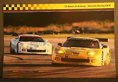 Corvette C-6R 2006 #3 #4 White Yellow Sebring 12 Hour Race Car Poster 18x12 • $4.99