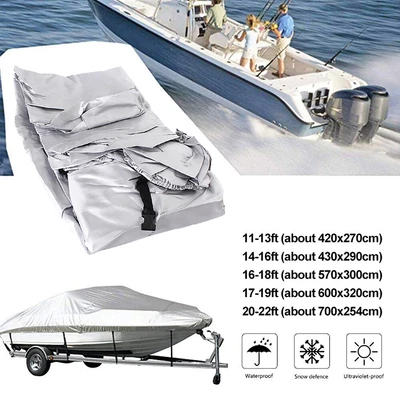 £55.19 • Buy 11-22FT Heavy Duty Boat Speedboat Cover 210D Waterproof Fish Ski V-Hull Marine