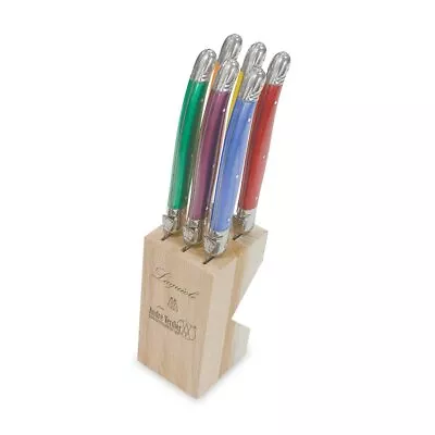 Laguiole Andre Verdier Debutant Set Of 6 Mixed Colour Knife Set • $79.95