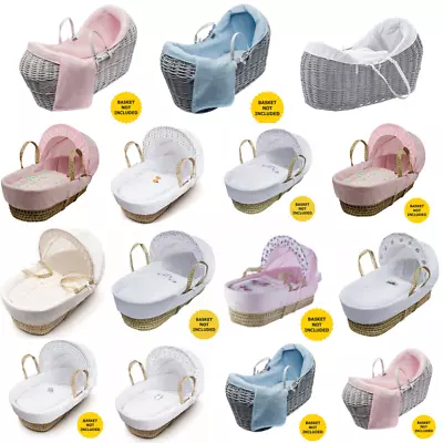 £15.99 • Buy Kinder Valley Moses Basket Bedding Set Palm, Wicker & Pod - 20 Designs