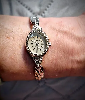 Vintage Sutton Diamond Ladies Delicate Stainless Steel Watch • $34