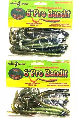 2 Packs Mister Twister Tri-Alive 6” Pro Bandit Firetiger 15-Count Package • $13.94