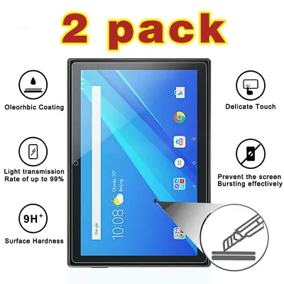 2 X Pack Tablet Tempered Glass Screen Protector For Lenovo Tab E7/E10/M7/M8/M10 • £6.92