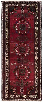 Genuine Old Tribal Runner Brown/Reds Handmade Traditional100% Wool Rug 242x 94cm • £350