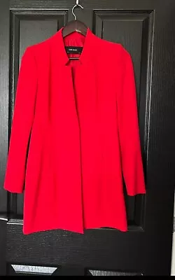 Zara Red Collarless Longline Blazer • £20