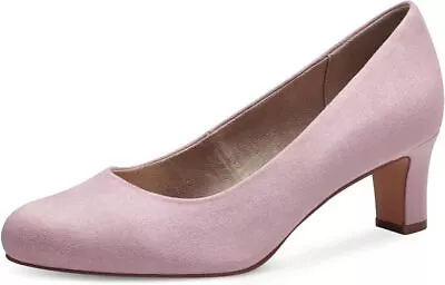 Jana Women's 8-22470-41 Comfort Heel Pumps Shoes Berry Pink • £42