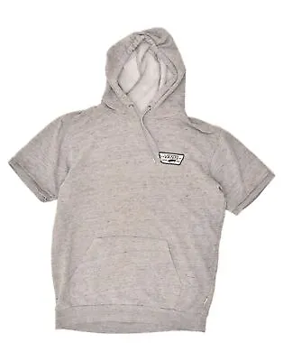 VANS Mens Short Sleeve Hoodie Jumper Medium Grey Flecked Cotton AY03 • $20.66