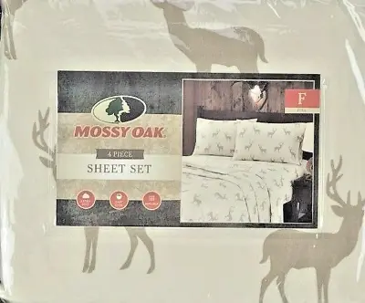 Mossy Oak Full Bed 4 Pc Sheet Set Buck Hunting Lodge Cabin Deer Woodland • $49.99