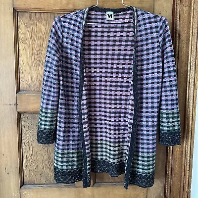 Missoni Cardigan Women 90s Vintage KNIT Size 6 Medium Multicolor Glitter • $70