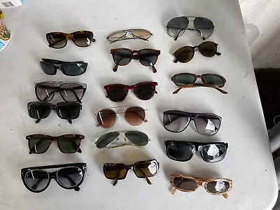 VINTAGE LOT OF 24 SUNGLASS EYEGLASS FRAMES Tom Ford Gucci Ray Ban Persol +++ • $500