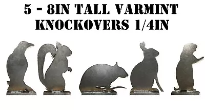 Steel Shooting Targets - Animal Silhouette Knockovers-Varmit - 1/4IN S.B. Plates • $52.99