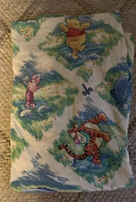 Vintage Rare Winnie The Pooh Twin Fitted Sheet Disney Unique Print Piglet Tigger • $29