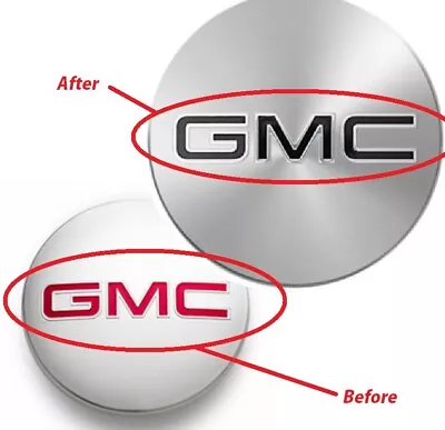 2020-24 GMC Sierra Matte Black Wheel Emblem Blackout Kit Vinyl Decal - Set Of 4 • $9.95