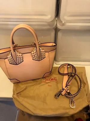 Christian Louboutin Eloise Tote Bag Pink Beige 2way With Storage Bag Used • $664.99