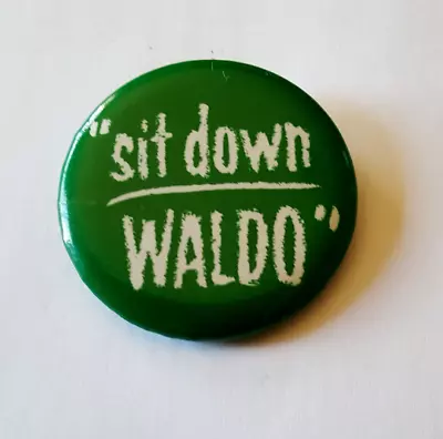 VAN HALEN Pinback Hot For Teacher Sit Down Waldo Vintage Button Badge 1984 Promo • $105.90