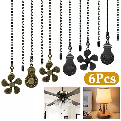 6X Ceiling Fan Light Bulb Pull Chain Beaded Ball Extension Lamp Decor Connector • $11.98