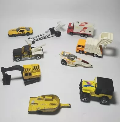 Vintage Matchbox Hotwheels Lot Yellow No 38 Honda Trailer Excavator Refuse Truck • $19.99