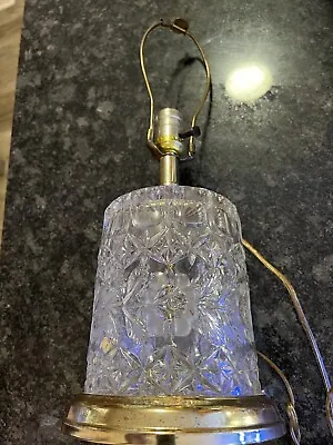 Vintage Leviton Floral Cut Crystal Glass Table Lamp MCM Made In USA Vintage • $29.97