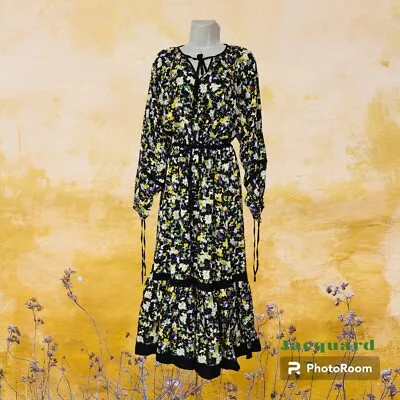 £21.99 • Buy NEXT Green Floral Print Jacquard Tiered Maxi Dress Size 20-24 Tall BNWT RRP £68