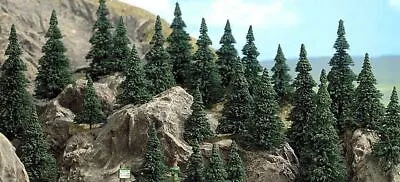 OO/HO/N Gauge 4 X 55mm Fir Trees Busch 6100 • £6.75