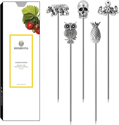 Cocktail Picks Stainless Steel Martini Picks Reusable Olive Picks Garnish Skewer • $14.01