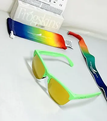 New Oakley Staple Frogskins Sunglasses ROYGBIV Limited Pigeon Green W/ 24k Gold • $233.99