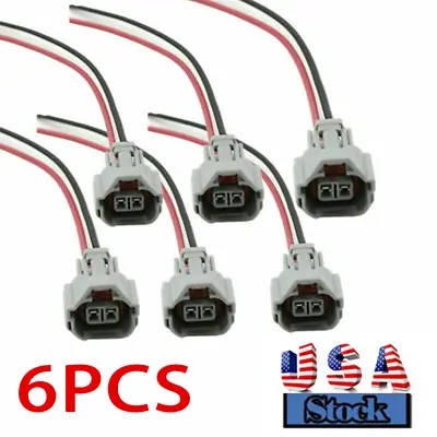 6X Electrical Plug Pigtail Denso Female Fuel Injector Connector For Toyota Audi • $12.59