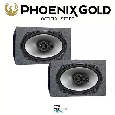 6x9  SPEAKER BOXES PHOENIX GOLD Z69CX COAXIAL CAR SPEAKERS 220 WATTS MAX GREY • £49.99