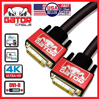 DVI-D To DVI-D Cable Dual Link 24+1 Male Video Cable Adapter Gold Plated 6FT  • $8.99