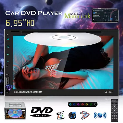 2 Din Car CD/DVD Stereo Radio 7'' Touch Screen GPS Navi Mirror Link Bluetooth FM • $106.89