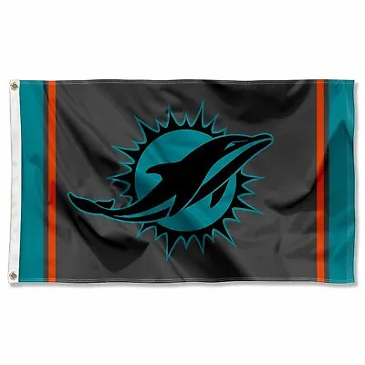 3x5 Feet Miami Dolphins Black Sideline 3x5 Banner Flag • $31.95