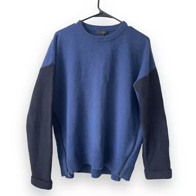 J Crew Sweater Mens Size Medium Blue Pullover Wool Long Sleeve • $39.99