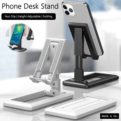 Phone Desk Holder Stand Foldable Desktop Table Mount For Mobile Tablet Universal • £3.79