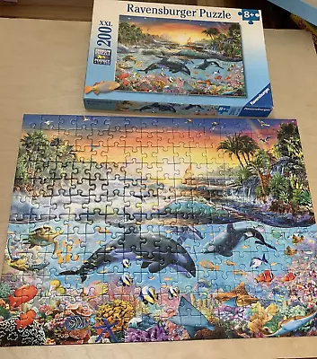 Ravensburger Orca Paradise 200 XXL Piece Jigsaw Puzzle Ages 8+ Science Sea Life • $9.99