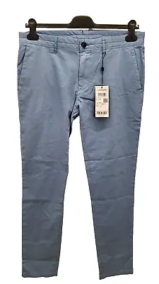 €155 J.LINDEBERG Sz 34/34 DENIM TROUSERS SKINNY FIT BLUE CHINO BUSINESS JOB NEW • $49.55