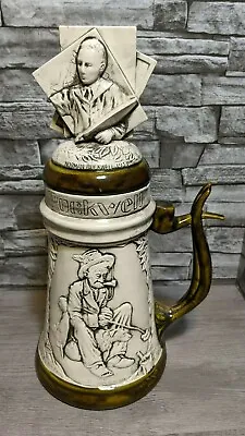 Large 16  Lidded Ceramic Stein Norman Rockwell Saturday Evening Post 1982 Hobo • $40.45