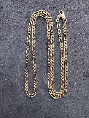 14.5g Vintage Sterling Silver 925 Gold Wash Figaro Chain 24” Jewelry Lot D • $19