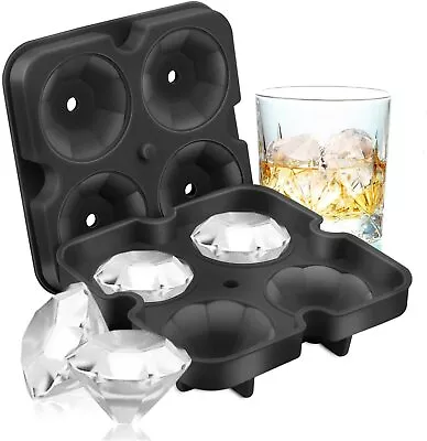 Silicone 3D Diamond ICE Cube Tray Maker Mold Whiskey Cocktails • $6.99