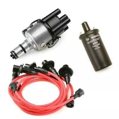 Vw Bug Ignition Kit With 009 Distributor 12V Bosch Black Coil Red Wires • $139.95