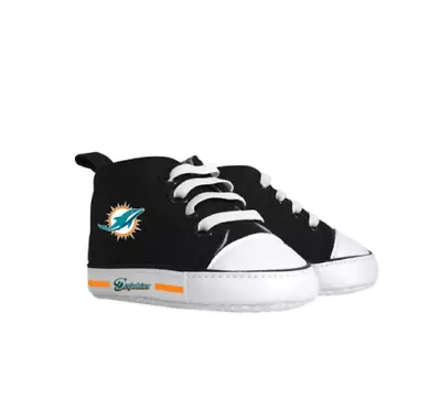 Pre-Walker Hightop Baby Shoes - Miami Dolphins - 0-6 Months - Black - SH15 • $16.22