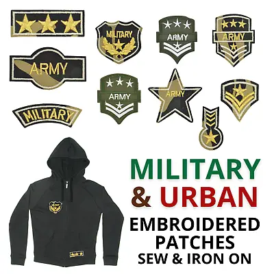 Military & Urban Embroidered Patches - Sew & Iron On Fabric Badge Transfer • £2.49