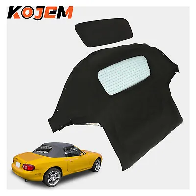 For 90-05 Mazda Miata Convertible Soft Top W/ Heated Glass Window Black Cabrio • $158.99