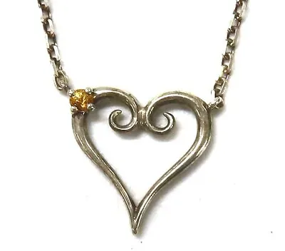 Roxas (Orange Sapphire) Necklace (Heart) Silver Model  Kingdom Hearts • $159