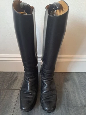£12.50 • Buy Hawkins Royale Black Long Leather Riding/Showing Boots - Size 5.5