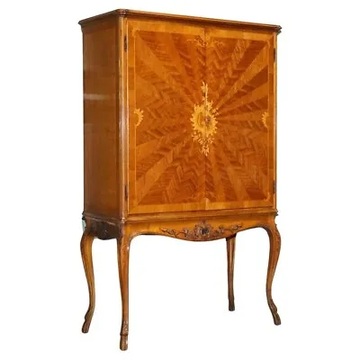 Gorgeous French Walnut Parquetry Drinks Cocktail Bar Cabinet Cupboard • $3025.48