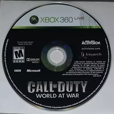 Call Of Duty: World At War (Microsoft Xbox 360 2012) Disc Only.  Tested. • $8.99