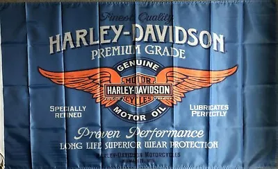 HARLEY OILS  HUGE Vintage Flag..Classic Car Show Man Cave Garage Shed • $26.50